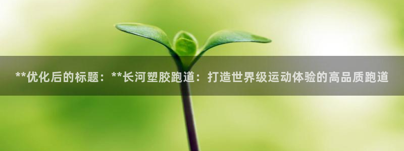 红足一一世：**优化后的标题：**长河塑胶跑道：打造世界级运动体验的高品质跑道